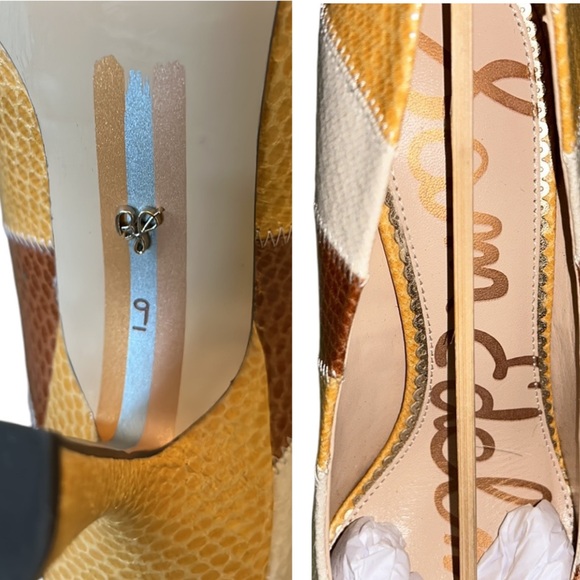 LN Sam Edelman Toni Snakeskin Embossed Colorblock Pumps Heels - 9 - Picture 16 of 16